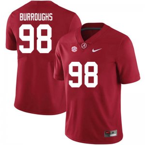 NCAA Men's Alabama Crimson Tide #98 Jamil Burroughs Stitched College 2020 Nike Authentic Crimson Football Jersey TP17D20PR